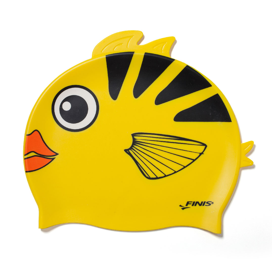 Bonnet de bain enfant jaune poisson SILICONE ANIMAL HEAD ANGEL FISH CAP FINIS