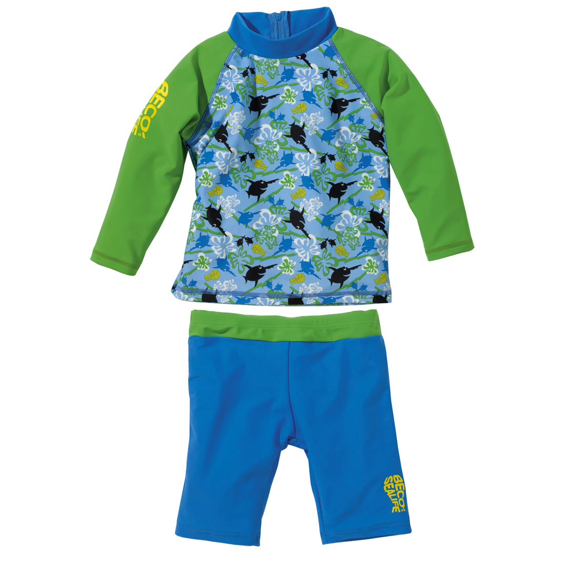 Short + t-shirt UV protection BLUE GREEN SEALIFE SUN PROTECTION SUIT BECO