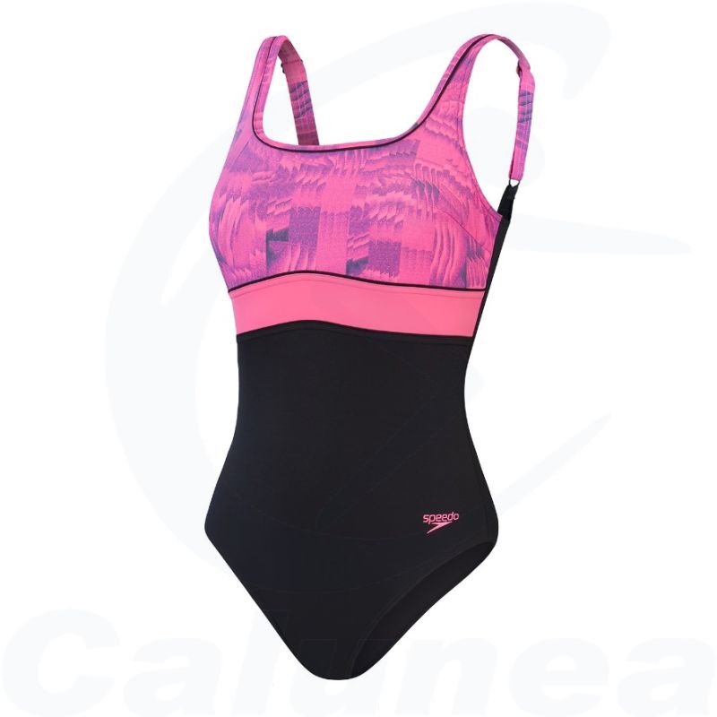 Image du produit Woman's comfort swimsuit ECO CONTECLIPSE PRINT SHAPE BLACK / PINK SPEEDO - boutique Calunéa