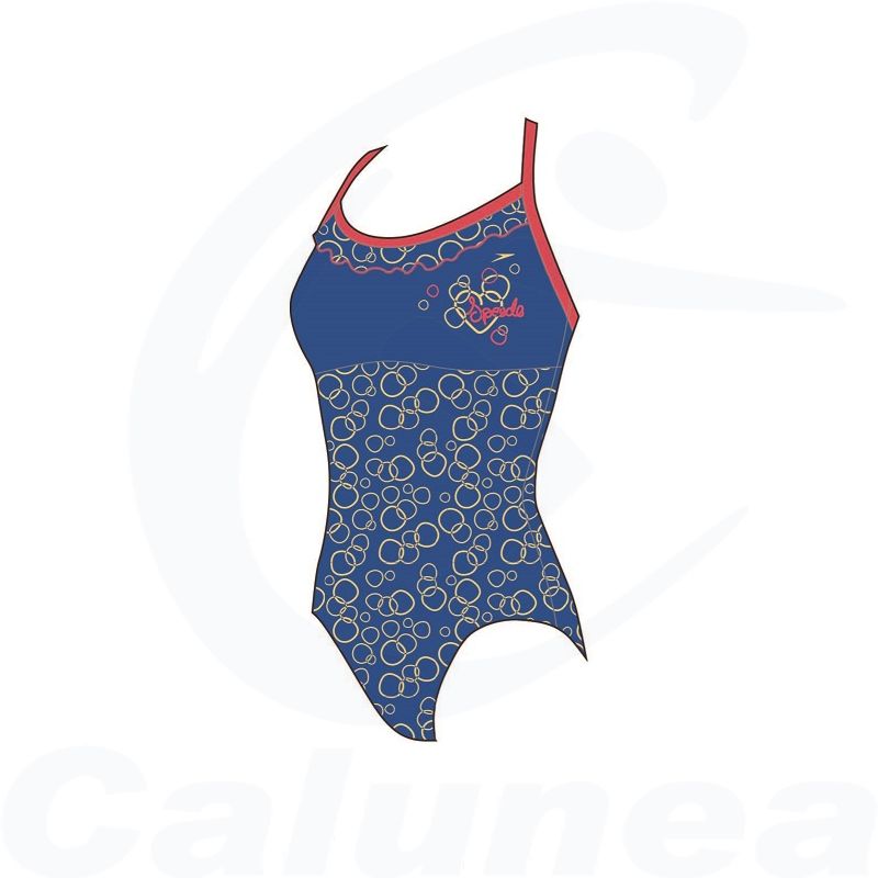 Image du produit Girl's swimsuit 1 PIECE THIN STRAP CROSSOVER JUNIOR BLUE SPEEDO - boutique Calunéa