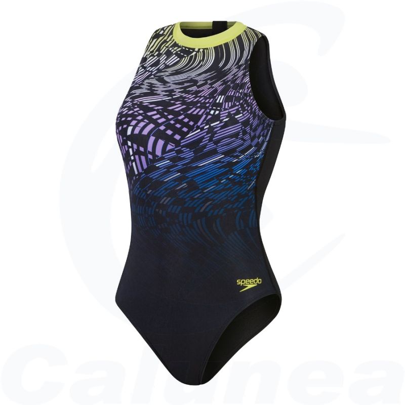 Image du produit Woman's swimsuit with zipper ECO+ PRINT HYDRASUIT BLACK / PURPLE SPEEDO - boutique Calunéa