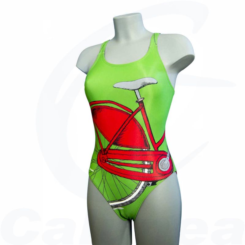 Image du produit Girls / Woman's swimsuit BIKE RIDE BLADEBACK GREEN / RED FINIS - boutique Calunéa