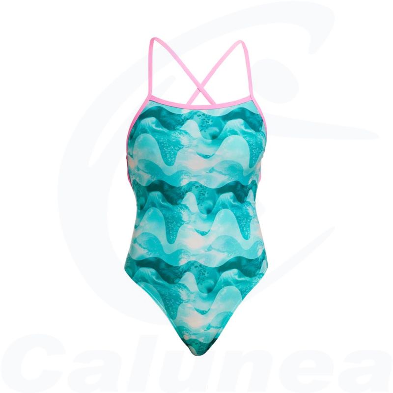 Image du produit Women's swimsuit TEAL WAVE STRAPPED IN FUNKITA - boutique Calunéa