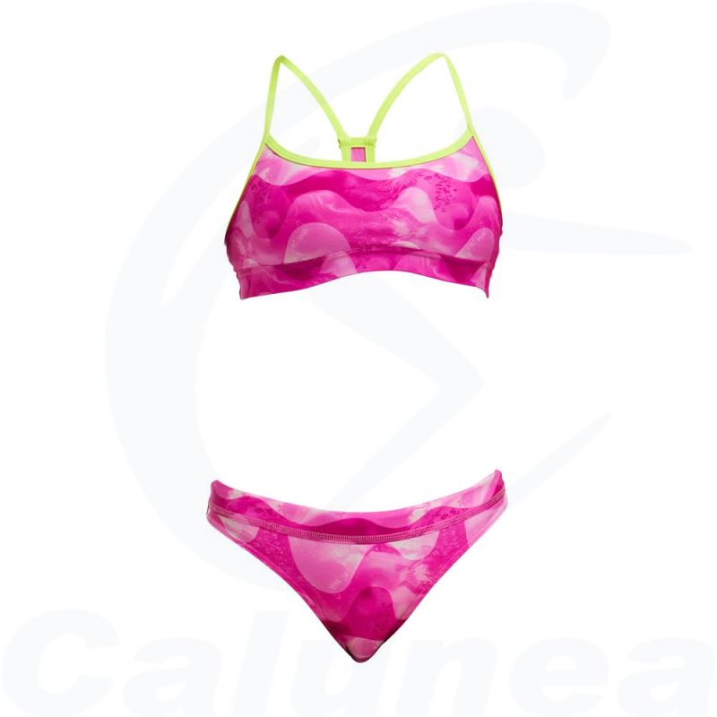 Image du produit Girl's 2-pieces swimsuit / Bikini PINK CAPS RACERBACK FUNKITA - boutique Calunéa