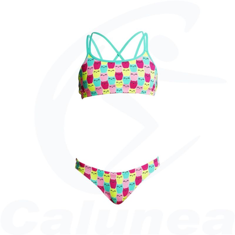 Image du produit Girl's 2-pieces swimsuit / Bikini MINTY MITTENS CRISS CROSS FUNKITA - boutique Calunéa
