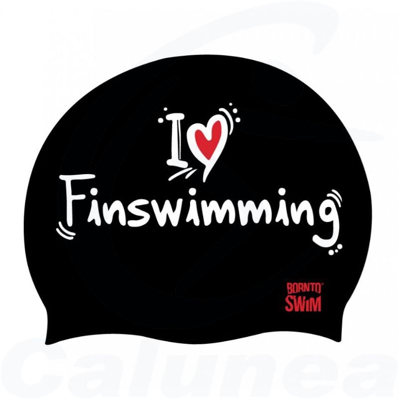 Image du produit Swimcap I LOVE FINSWIMMING BLACK BORN TO SWIM - boutique Calunéa