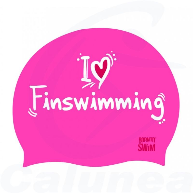 Image du produit Swimcap I LOVE FINSWIMMING PINK BORN TO SWIM - boutique Calunéa