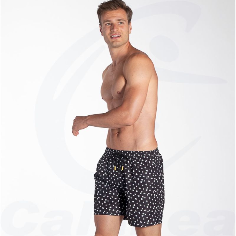 Image du produit Men's Beach Shorts KALOFLOWERS BLACK AQUARAPID - boutique Calunéa