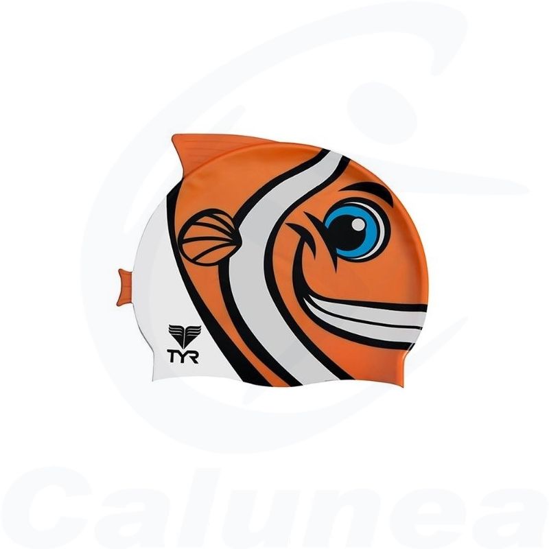 Image du produit Silicone swimcap youth CHARACTYRS HAPPY FISH ORANGE TYR - boutique Calunéa