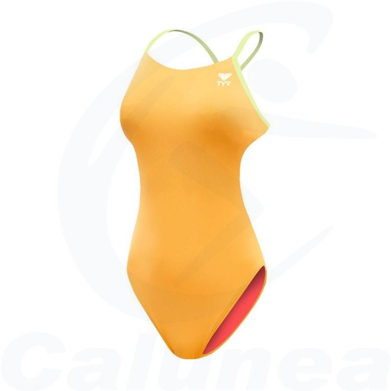 Image du produit Female swimsuit SOLIDS CUTOUTFIT ORANGE / YELLOW TYR - boutique Calunéa