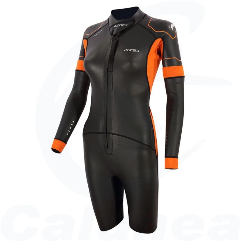 Image du produit Woman's VERSA neoprene wetsuit black / orange ZONE3 - boutique Calunéa